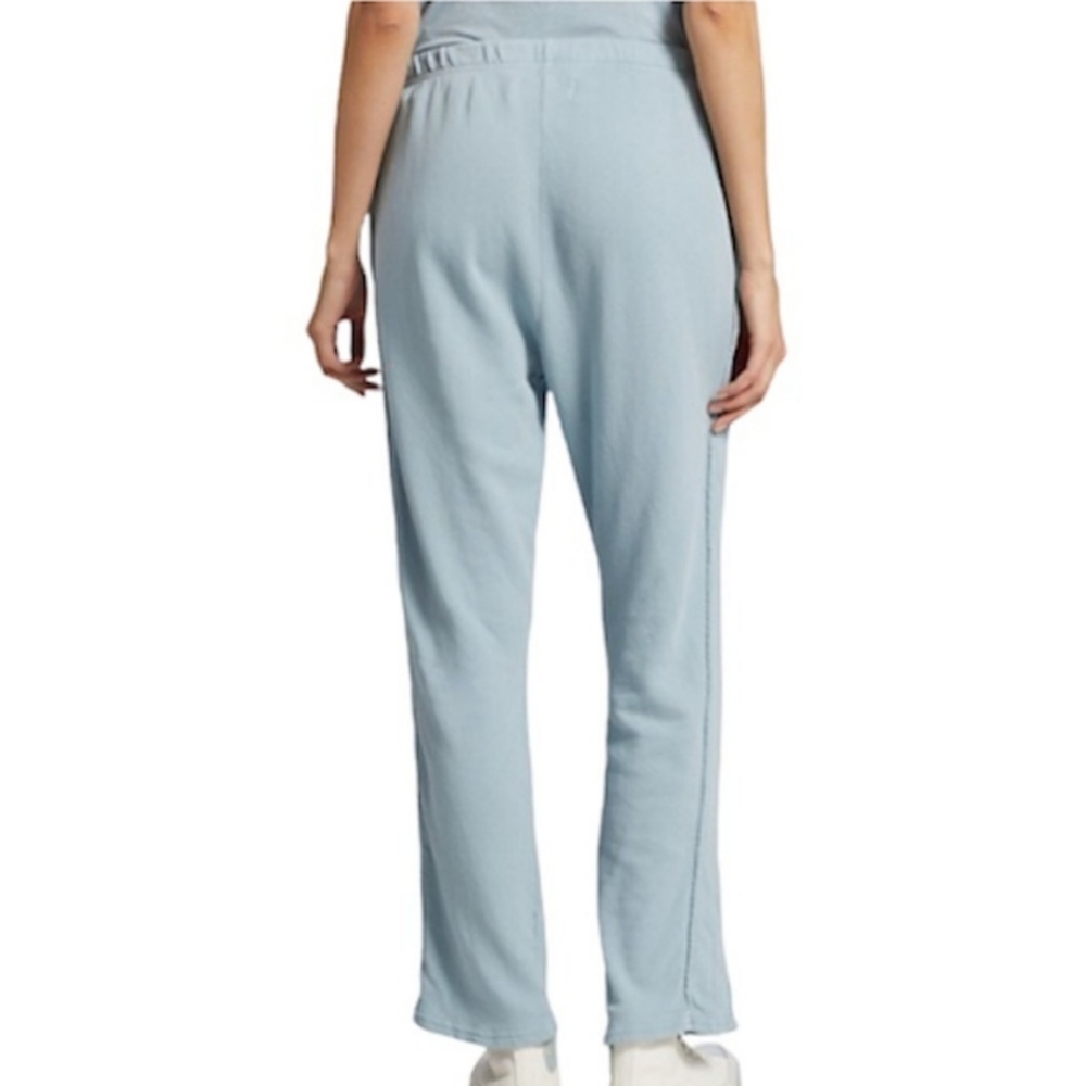 Les Tien Organic Dusty Blue Cotton Terry Lounge Pants - Picture 4 of 6